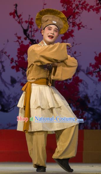 Shi Qi Chinese Hubei Hanchu Opera Young Male Apparels Costumes and Headpieces Traditional Han Opera Garment Merchant Tang Er Clothing