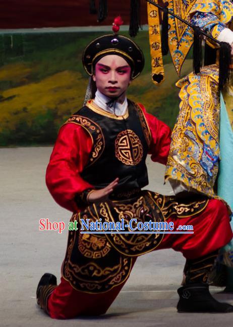 The Princess in Distress Chinese Guangdong Opera Soldier Apparels Costumes and Headpieces Traditional Cantonese Opera Martial Male Garment Wusheng Clothing