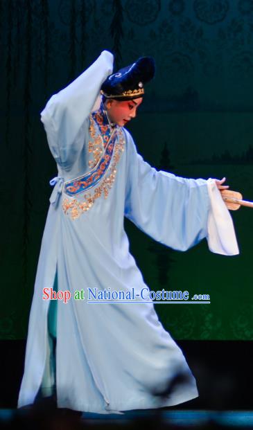 The Fairy Tale of White Snake Chinese Guangdong Opera Xu Xian Apparels Costumes and Headpieces Traditional Cantonese Opera Young Male Garment Niche Clothing