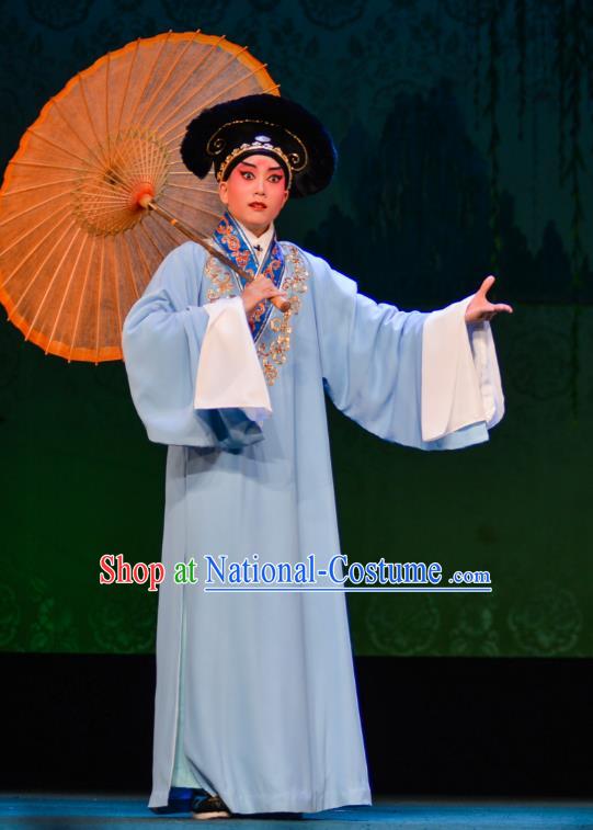 The Fairy Tale of White Snake Chinese Guangdong Opera Xu Xian Apparels Costumes and Headpieces Traditional Cantonese Opera Young Male Garment Niche Clothing