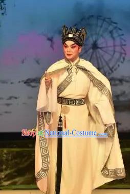 Chinese Guangdong Opera Xiaosheng Fan Li Apparels Costumes and Headpieces Traditional Cantonese Opera Young Male Garment Niche Clothing