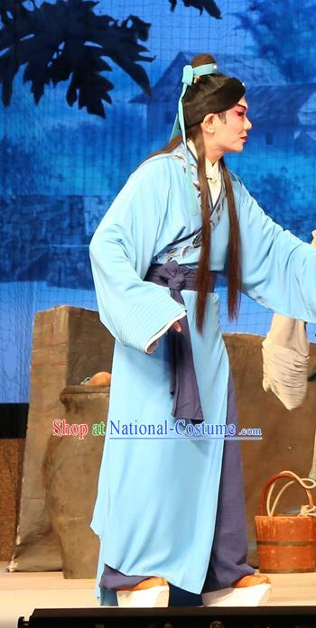 Legend of Lun Wenxu Chinese Guangdong Opera Poor Scholar Apparels Costumes and Headpieces Traditional Cantonese Opera Xiaosheng Garment Clothing