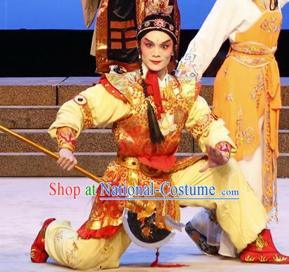 The Lotus Lantern Chinese Guangdong Opera Liu Chenxiang Apparels Costumes and Headpieces Traditional Cantonese Opera Wa Wa Sheng Garment Martial Male Clothing