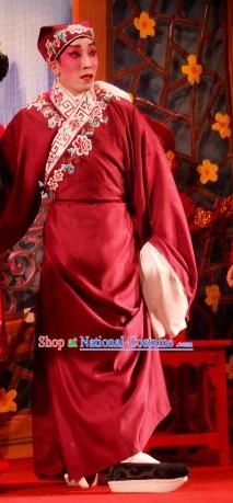 Love in the Red Plum Chinese Guangdong Opera Xiaosheng Apparels Costumes and Headwear Traditional Cantonese Opera Niche Garment Scholar Pei Yu Clothing