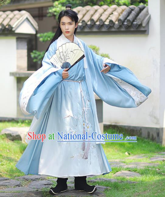 Chinese Traditional Ming Dynasty Noble Childe Historical Costumes Ancient Swordsman Hanfu Apparels for Men