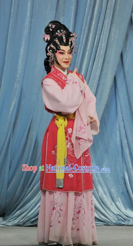 Chinese Cantonese Opera Young Mistress Garment The Sword Costumes and Headdress Traditional Guangdong Opera Actress Apparels Woman Dress