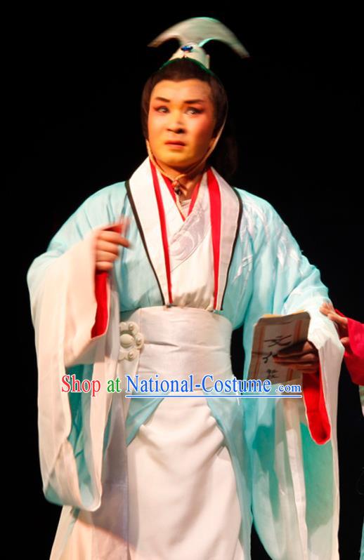 Chinese Traditional Ming Dynasty Scholar Wen Zhong Apparels Costumes Historical Drama Ancient Gifted Youth Garment Young Man Clothing and Headwear