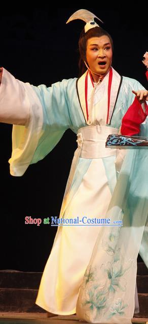 Chinese Traditional Ming Dynasty Scholar Wen Zhong Apparels Costumes Historical Drama Ancient Gifted Youth Garment Young Man Clothing and Headwear