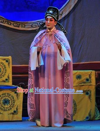 Unhappy Marriage Chinese Guangdong Opera Scholar Apparels Costumes and Headwear Traditional Cantonese Opera Niche Garment Young Man Clothing