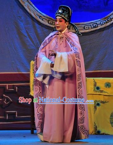 Unhappy Marriage Chinese Guangdong Opera Scholar Apparels Costumes and Headwear Traditional Cantonese Opera Niche Garment Young Man Clothing