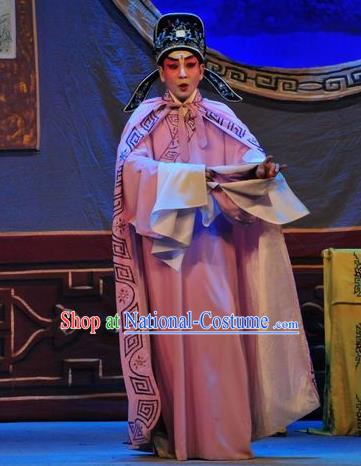 Unhappy Marriage Chinese Guangdong Opera Scholar Apparels Costumes and Headwear Traditional Cantonese Opera Niche Garment Young Man Clothing