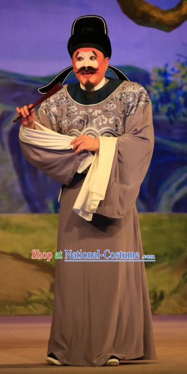 Xu Jiujing Chinese Guangdong Opera Official Apparels Costumes and Headwear Traditional Cantonese Opera Clown Garment Magistrate Clothing