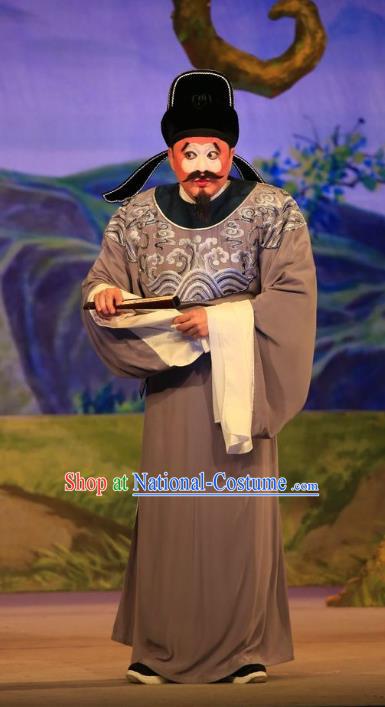 Xu Jiujing Chinese Guangdong Opera Official Apparels Costumes and Headwear Traditional Cantonese Opera Clown Garment Magistrate Clothing