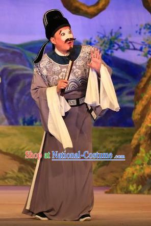 Xu Jiujing Chinese Guangdong Opera Official Apparels Costumes and Headwear Traditional Cantonese Opera Clown Garment Magistrate Clothing