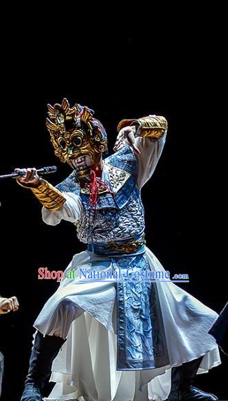 Chinese Traditional Stage Performance Warrior Apparels Costumes Historical Drama The Prince of Lanling Ancient Swordsman Garment Soldier Armor Clothing and Headwear