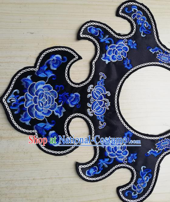 Chinese Traditional Embroidered Peony Pattern Collar Patch Decoration Embroidery Craft Embroidered Accessories