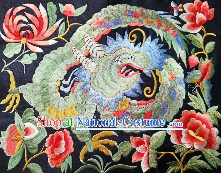 Chinese Traditional Embroidered Lion Pattern Patch Decoration Embroidery Craft Embroidered Accessories