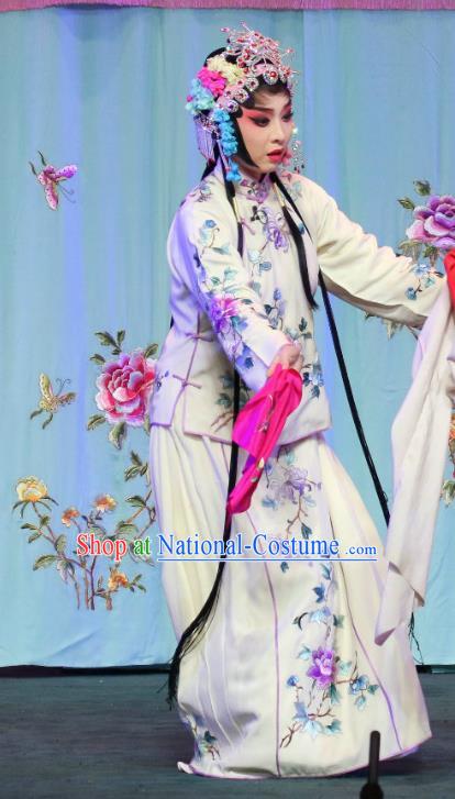 Chinese Sichuan Opera Highlights Diva Lan Xiuying Garment Costumes and Headdress Traditional Peking Opera Hua Tan Dress Actress Apparels