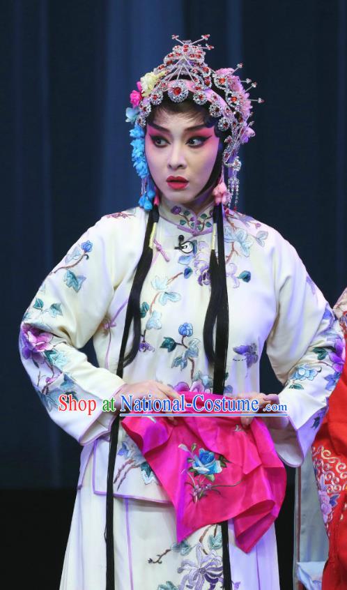 Chinese Sichuan Opera Highlights Diva Lan Xiuying Garment Costumes and Headdress Traditional Peking Opera Hua Tan Dress Actress Apparels