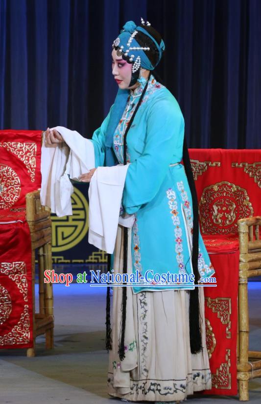 Chinese Sichuan Highlights Opera Young Mistress Garment Costumes and Headdress San Ping Cu Traditional Peking Opera Actress Dress Diva Zhu Xiuying Apparels