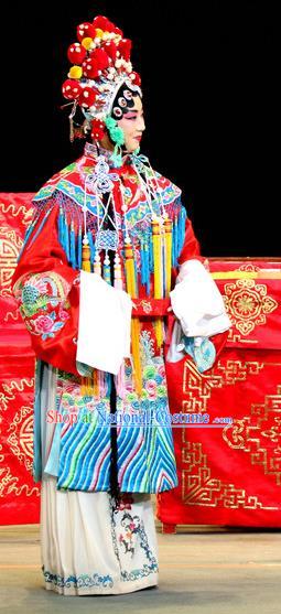 Chinese Sichuan Opera Highlights Hua Tan Fan Lihua Garment Costumes and Headdress Bai Shou Tu Traditional Peking Opera Actress Dress Diva Apparels