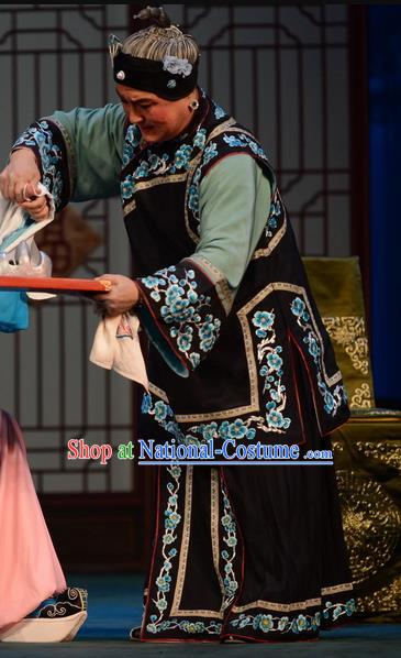 Chinese Hebei Clapper Opera Elderly Female Garment Costumes and Headdress Liu Lanzhi Traditional Bangzi Opera Laodan Dress Dame Apparels