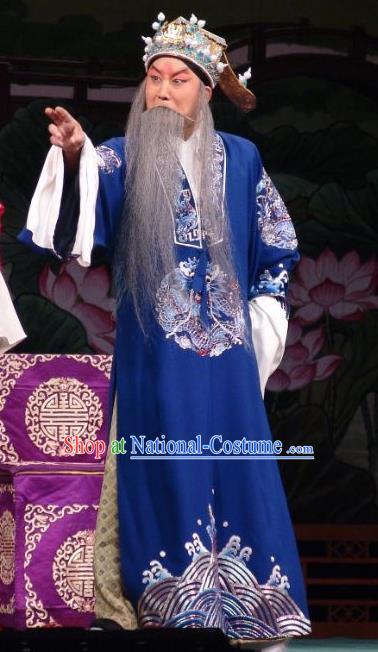 Wang Baochuan Chinese Bangzi Opera Laosheng Wang Yun Apparels Costumes and Headpieces Traditional Hebei Clapper Opera Elderly Male Garment Official Clothing