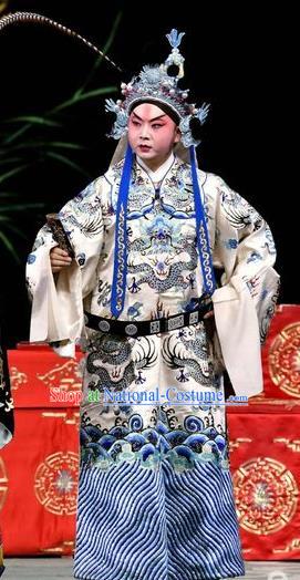 Broadsword Wang Huainv Chinese Bangzi Opera Xiaosheng Apparels Costumes and Headpieces Traditional Hebei Clapper Opera General Yang Yanzhao Garment Young Male Clothing