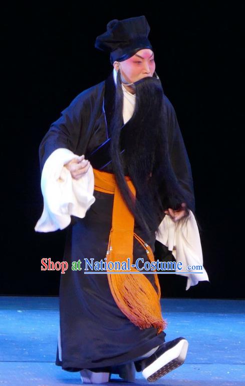 Chun Qiu Bi Chinese Bangzi Opera Elderly Male Zhang En Apparels Costumes and Headpieces Traditional Hebei Clapper Opera Laosheng Garment Servant Clothing