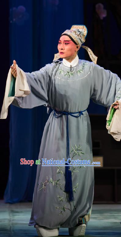 Zhong Kui Chinese Bangzi Opera Scholar Du Ping Apparels Costumes and Headpieces Traditional Hebei Clapper Opera Young Male Garment Niche Clothing