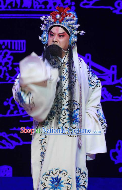 Kou Zhun Chinese Bangzi Opera Elderly Yang Yanzhao Apparels Costumes and Headpieces Traditional Hebei Clapper Opera Martial Man Garment Clothing