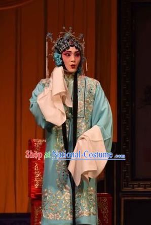 Chinese Hebei Clapper Opera Infanta Chai Garment Costumes and Headdress Yuan Men Zhan Zi Traditional Bangzi Opera Young Mistress Dress Actress Apparels