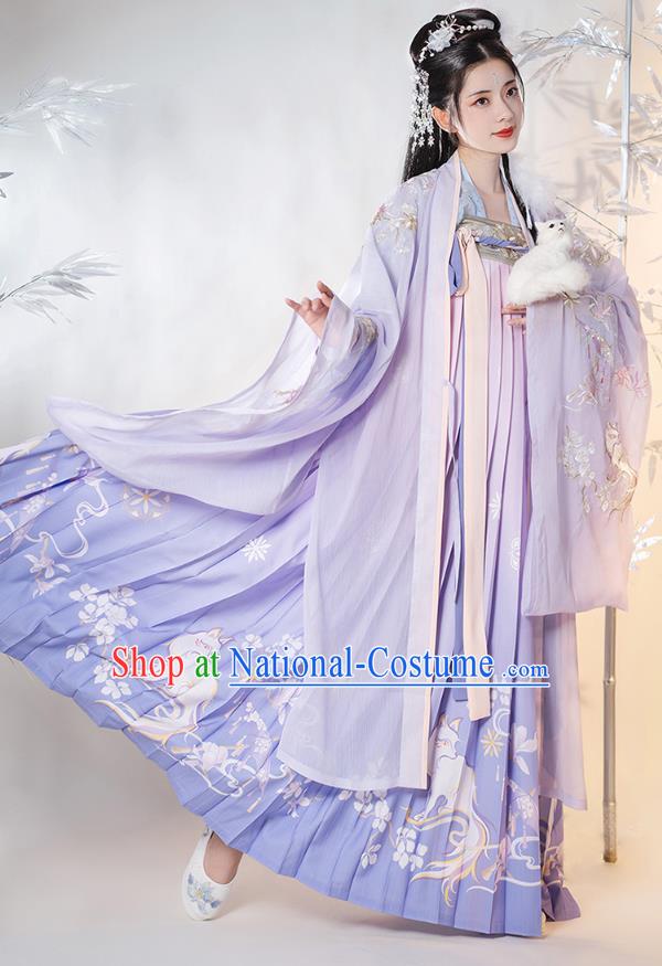 Chinese Ancient Noble Female Hanfu Dress Apparels Traditional Song Dynasty Patrician Lady Historical Costumes for Women