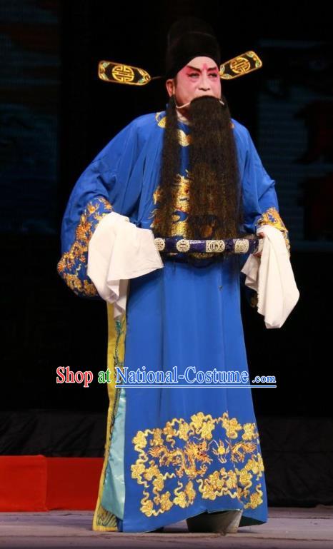 Pan Yang Song Chinese Bangzi Opera Jing Apparels Costumes and Headpieces Traditional Shanxi Clapper Opera Elderly Male Garment Official Clothing