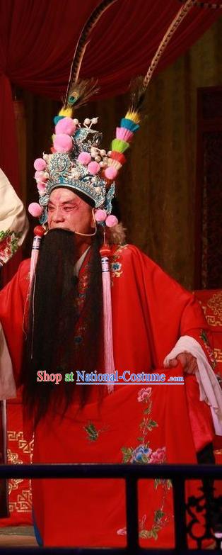 Ba Lang Ci Xiao Chinese Bangzi Opera Elderly Male Apparels Costumes and Headpieces Traditional Shanxi Clapper Opera Yang Balang Garment Laosheng Clothing