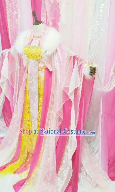 Chinese Traditional Cosplay Princess Consort Qu Xiaofeng Hanfu Dress Costumes Ancient Goddess Apparels for Women