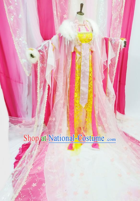 Chinese Traditional Cosplay Princess Consort Qu Xiaofeng Hanfu Dress Costumes Ancient Goddess Apparels for Women