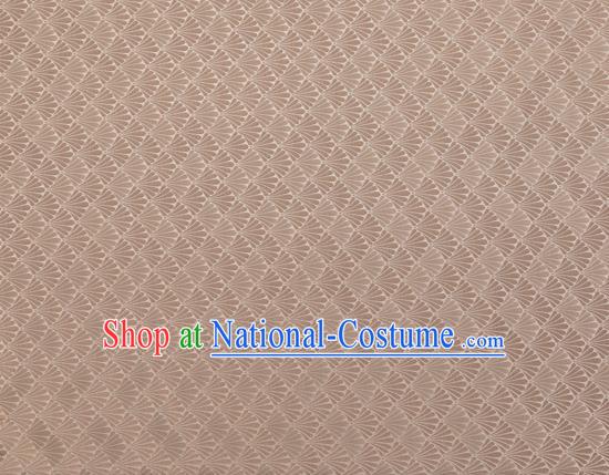 Chinese Traditional Shell Pattern Design Light Tan Brocade Silk Fabric Tapestry Material Asian DIY Hanfu Dress Satin Damask