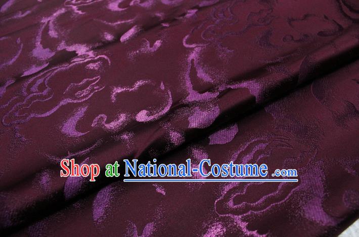 Chinese Classical Cloud Pattern Design Maroon Brocade Asian Traditional Tapestry Material DIY Satin Damask Dress Silk Fabric