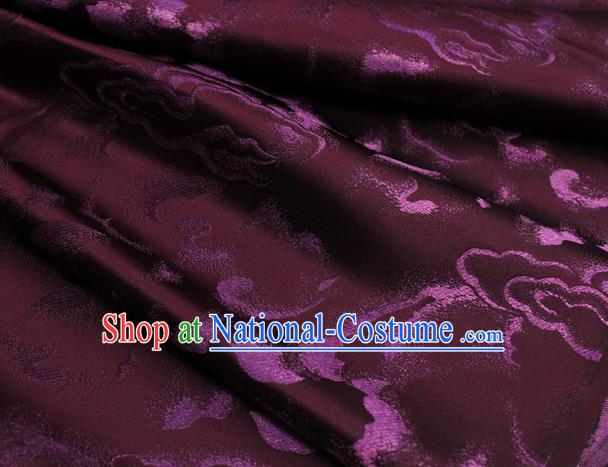 Chinese Classical Cloud Pattern Design Maroon Brocade Asian Traditional Tapestry Material DIY Satin Damask Dress Silk Fabric