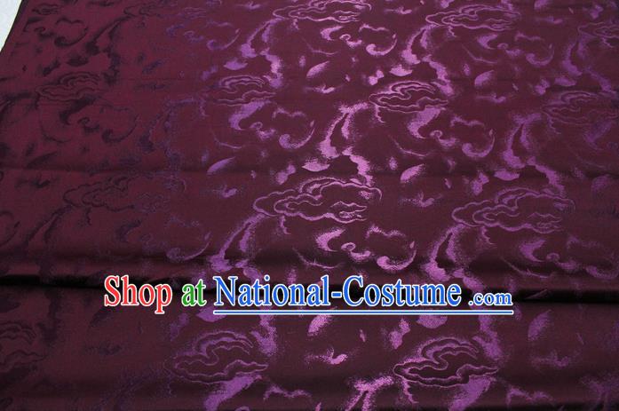 Chinese Classical Cloud Pattern Design Maroon Brocade Asian Traditional Tapestry Material DIY Satin Damask Dress Silk Fabric