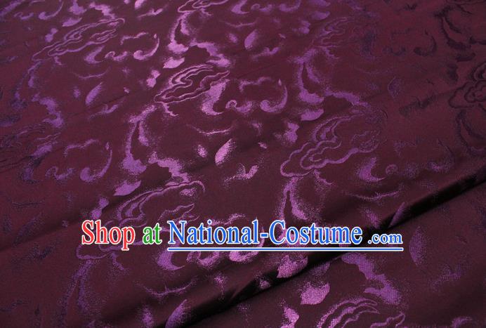 Chinese Classical Cloud Pattern Design Maroon Brocade Asian Traditional Tapestry Material DIY Satin Damask Dress Silk Fabric