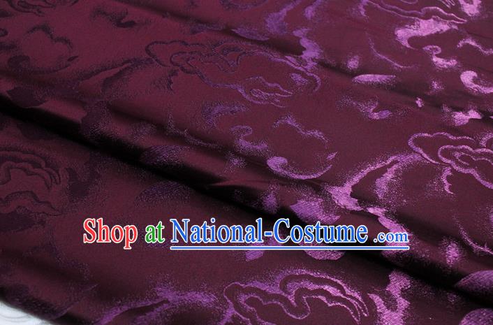 Chinese Classical Cloud Pattern Design Maroon Brocade Asian Traditional Tapestry Material DIY Satin Damask Dress Silk Fabric