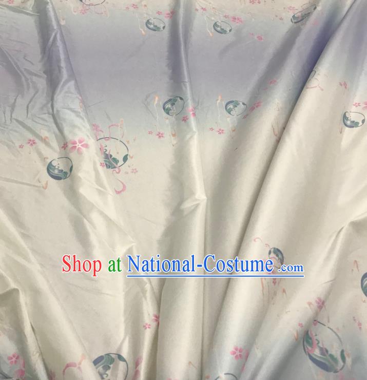 Chinese Hanfu Dress Traditional Plum Wave Pattern Design Satin Fabric Silk Material Traditional Asian Tapestry