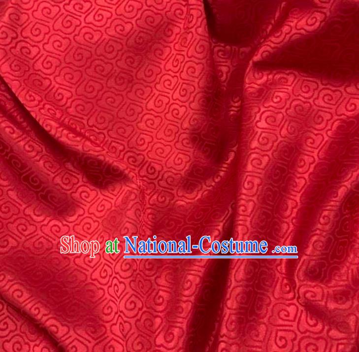 Chinese Hanfu Dress Traditional Cloud Pattern Design Red Satin Fabric Silk Material Traditional Asian Brocade Tapestry