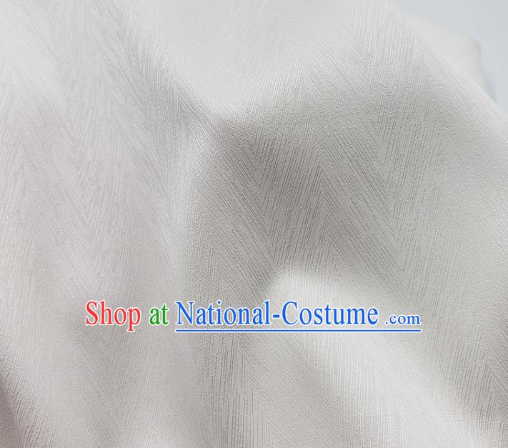 Top Quality Chinese White Satin Fabric Traditional Asian Hanfu Dress Cloth Silk Material Traditional Jacquard Tapestry