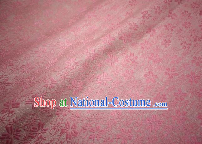 Top Quality Japanese Classical Sakura Pattern Pink Tapestry Satin Material Asian Traditional Brocade Kimono Nishijin Cloth Fabric