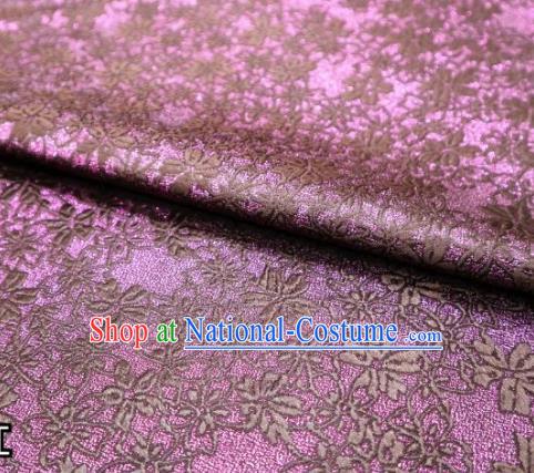 Top Quality Japanese Classical Sakura Pattern Crimson Tapestry Satin Material Asian Traditional Brocade Kimono Nishijin Cloth Fabric