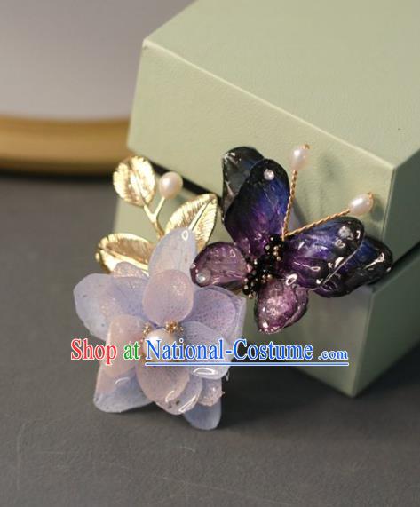 Top Grade Classical Purple Butterfly Flower Brooch Accessories Handmade Sweater Breastpin Ornaments for Women