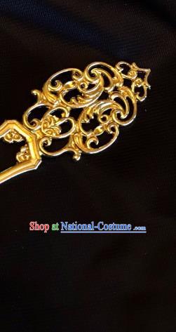 Handmade Chinese Tang Dynasty Court Queen Hair Clip Traditional Hair Accessories Ancient Golden Hairpins for Women